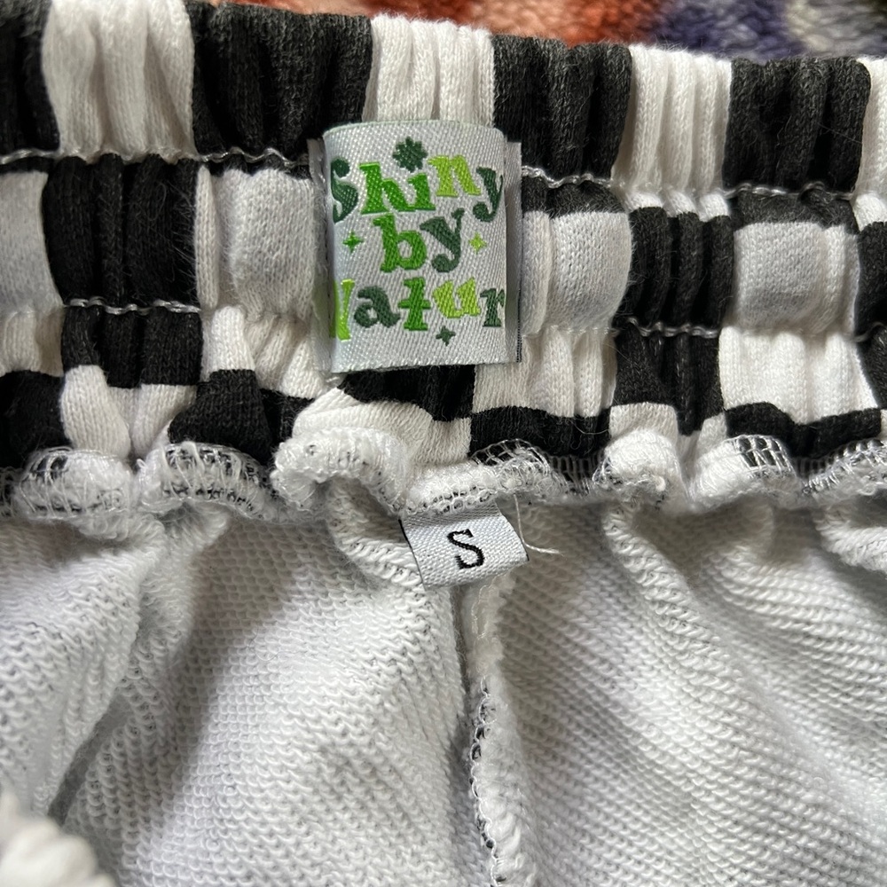 SHINY BY NATURE Checkered Black and White Pants - Picture 4 of 4